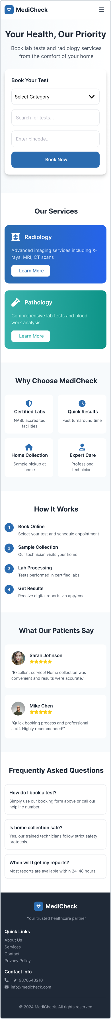 MediCheck Mobile Landing