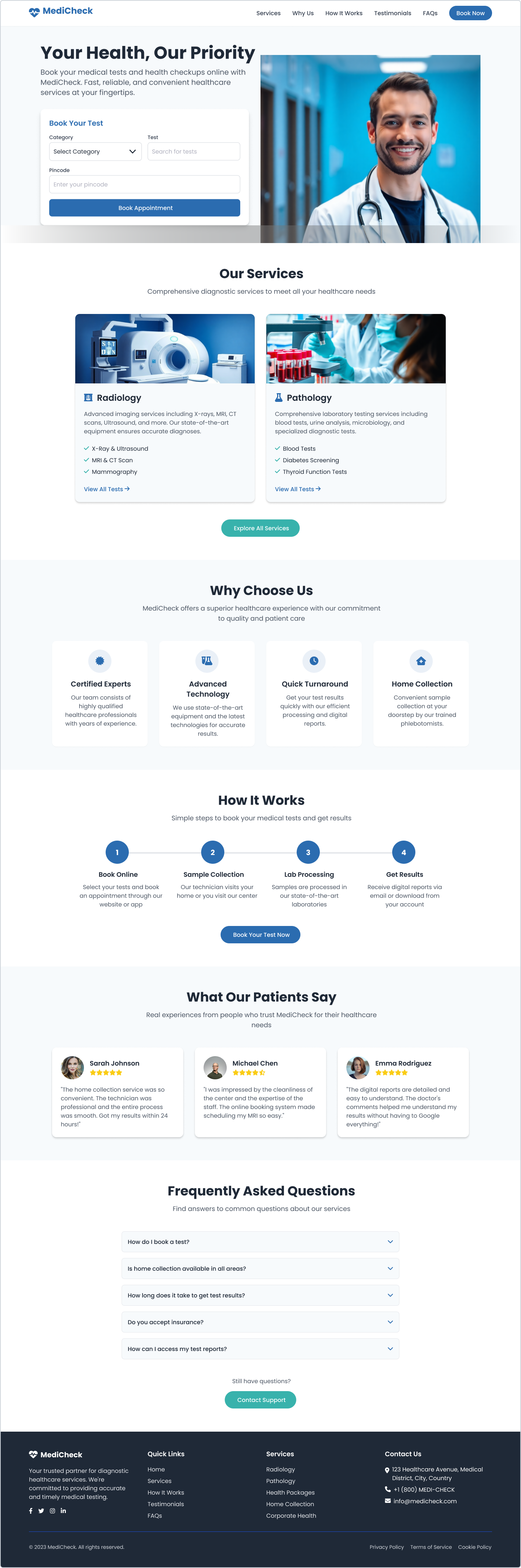 MediCheck Landing Page