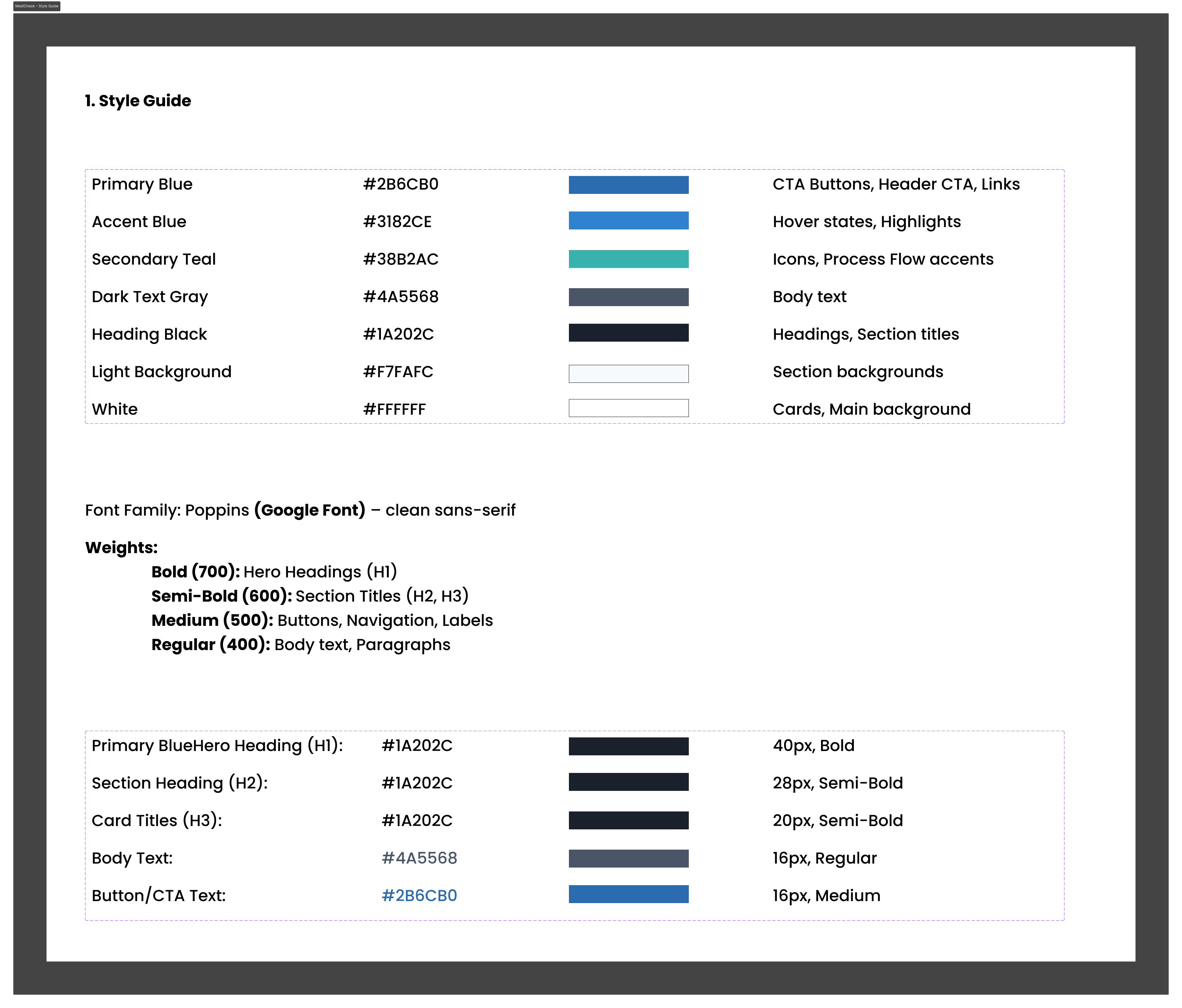 MediCheck Style Guide